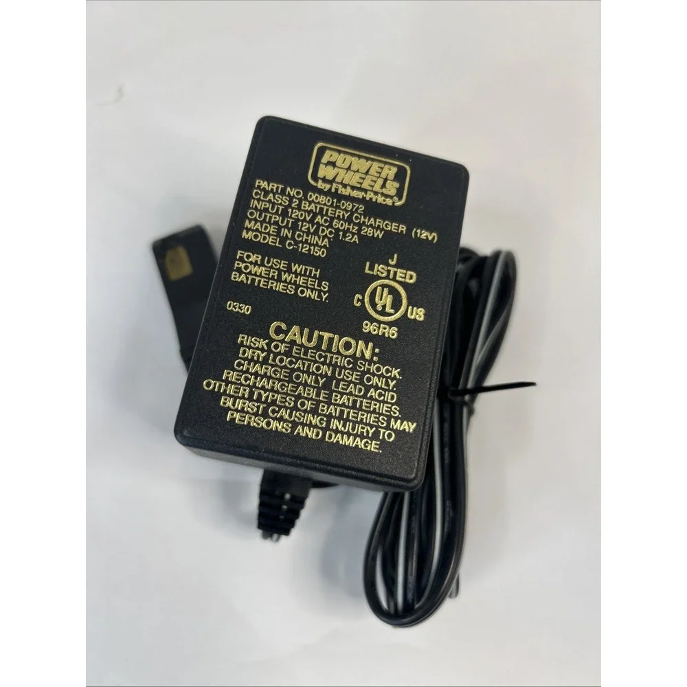 Genuine Power Wheels Charger Adapter Plug AC DC 12VDC 00801-0972 12V Read